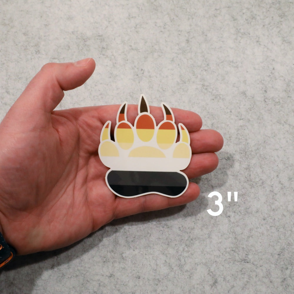 Gay Bear Pride Paw Sticker - 3" image