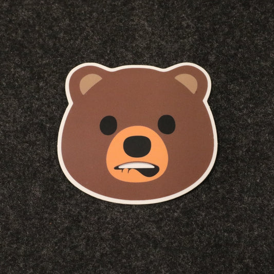 Bearmoji: Biting Lip Bear Sticker image 0