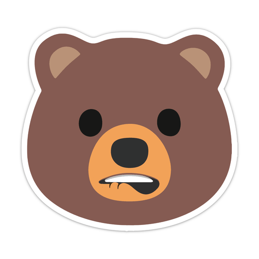 Bearmoji: Biting Lip Bear Sticker