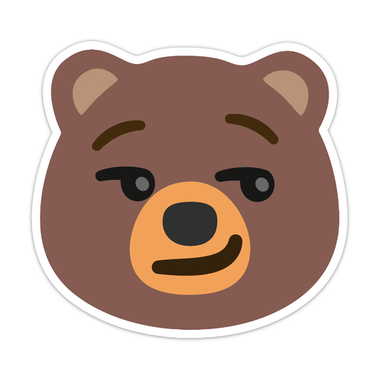 Bearmoji: Smirking Bear Sticker